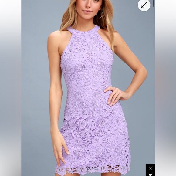 Lulu’s Woman’s Lace Halter Mini Dress - Butter Yellow Coquette Feminine - XS - Picture 2 of 9